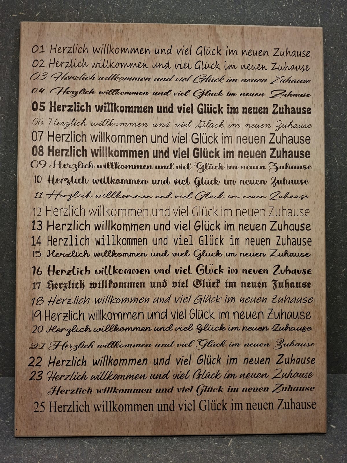 Verschiedene Schriftarten zum Schrift auswählen 