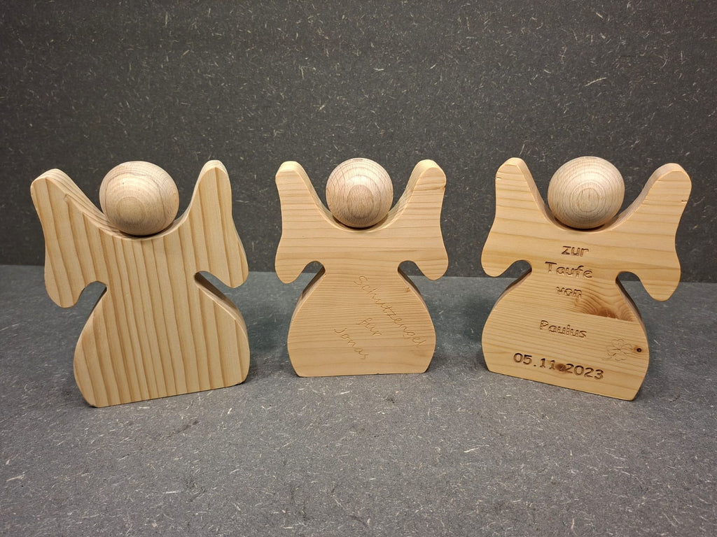 Personalisierter Schutzengel aus Holz | Geschenk zur Taufe & Geburt