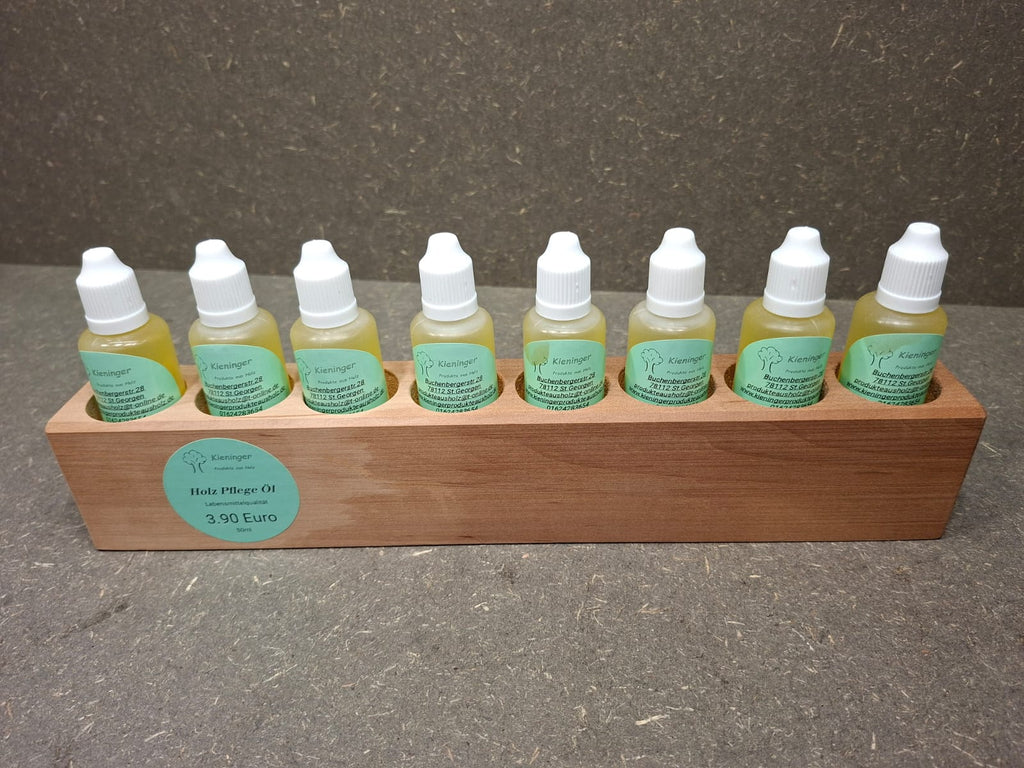 50-ml-Flasche Holzpflegeöl in Lebensmittelqualität zur natürlichen Pflege von Schneidebrettern, Möbeln und Holzspielzeug.