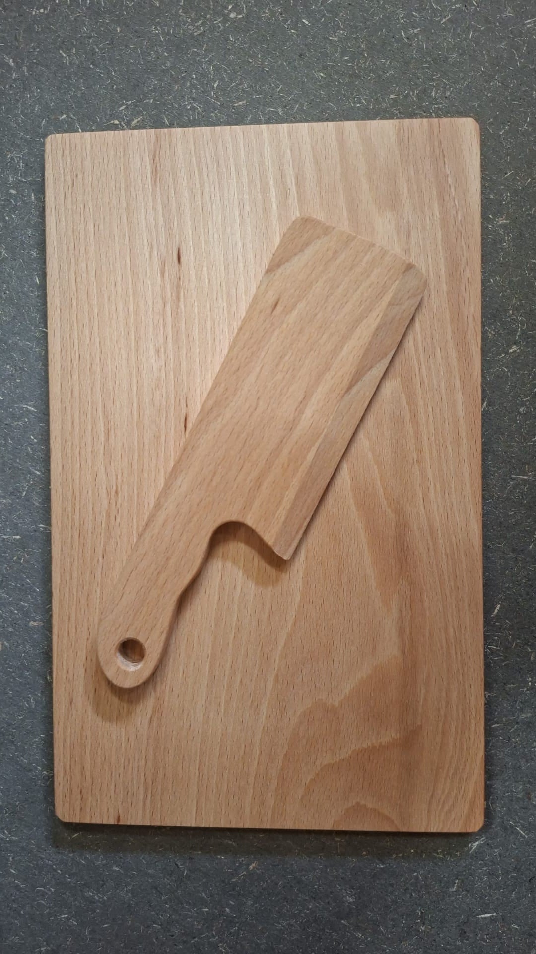 Vesperbrett mit Holz Hackmesser für Kinder 