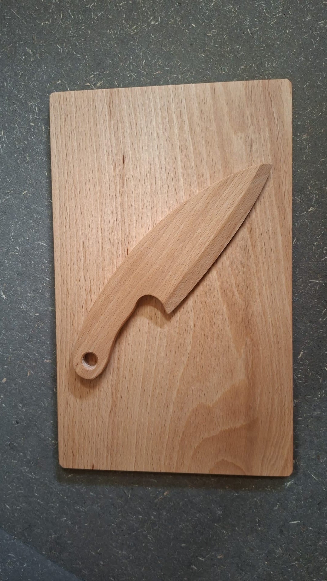 Vesperbrett mit Kindermesser aus Holz 